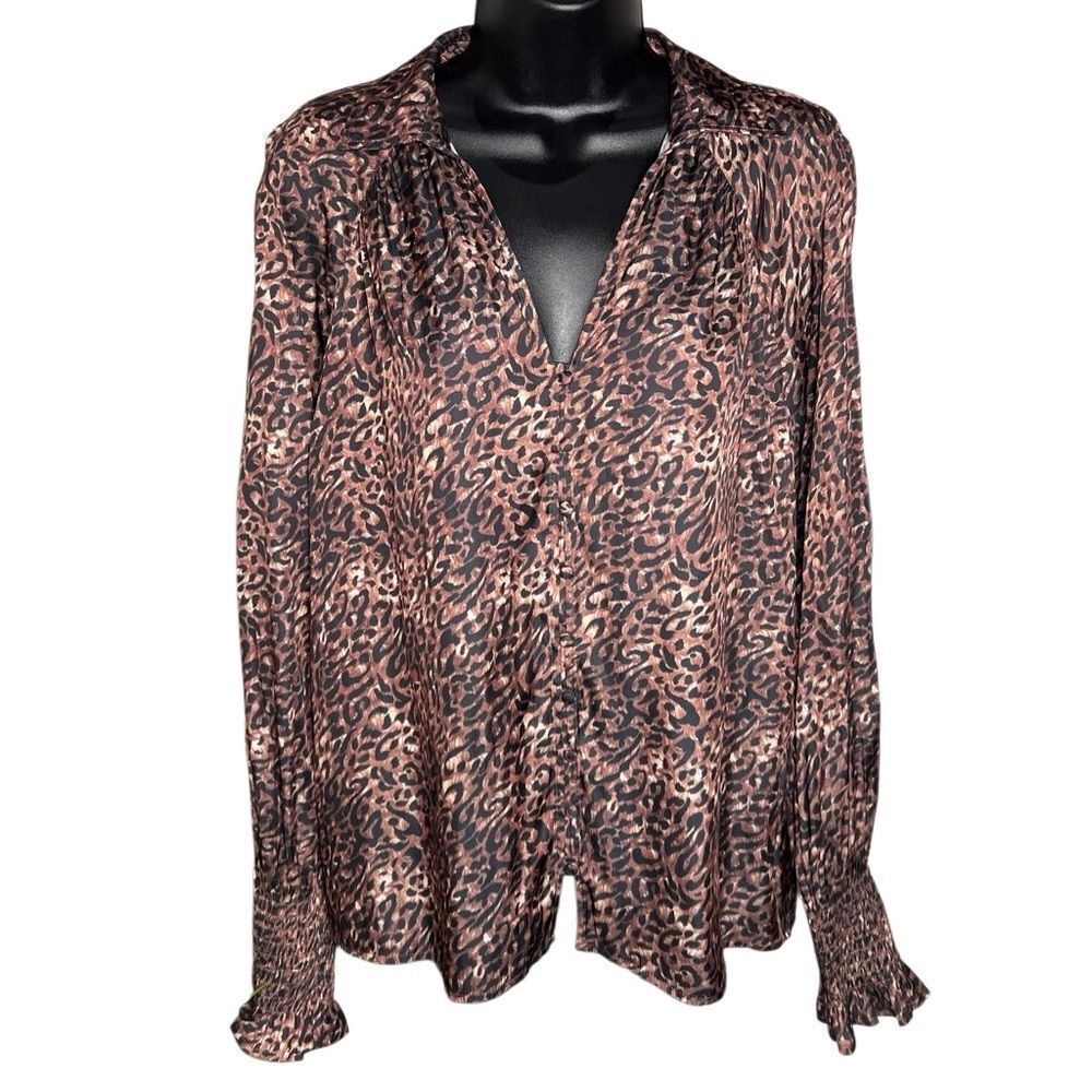 PAIGE leopard-print blouse long sleeve Size Small